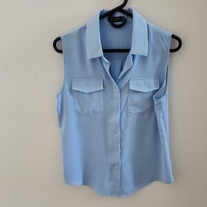 Yamanman Premium Sky Blue Sleeveless Button-Down Shirt